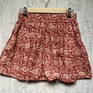 American Eagle Outfitters Red Floral Mini Skirt